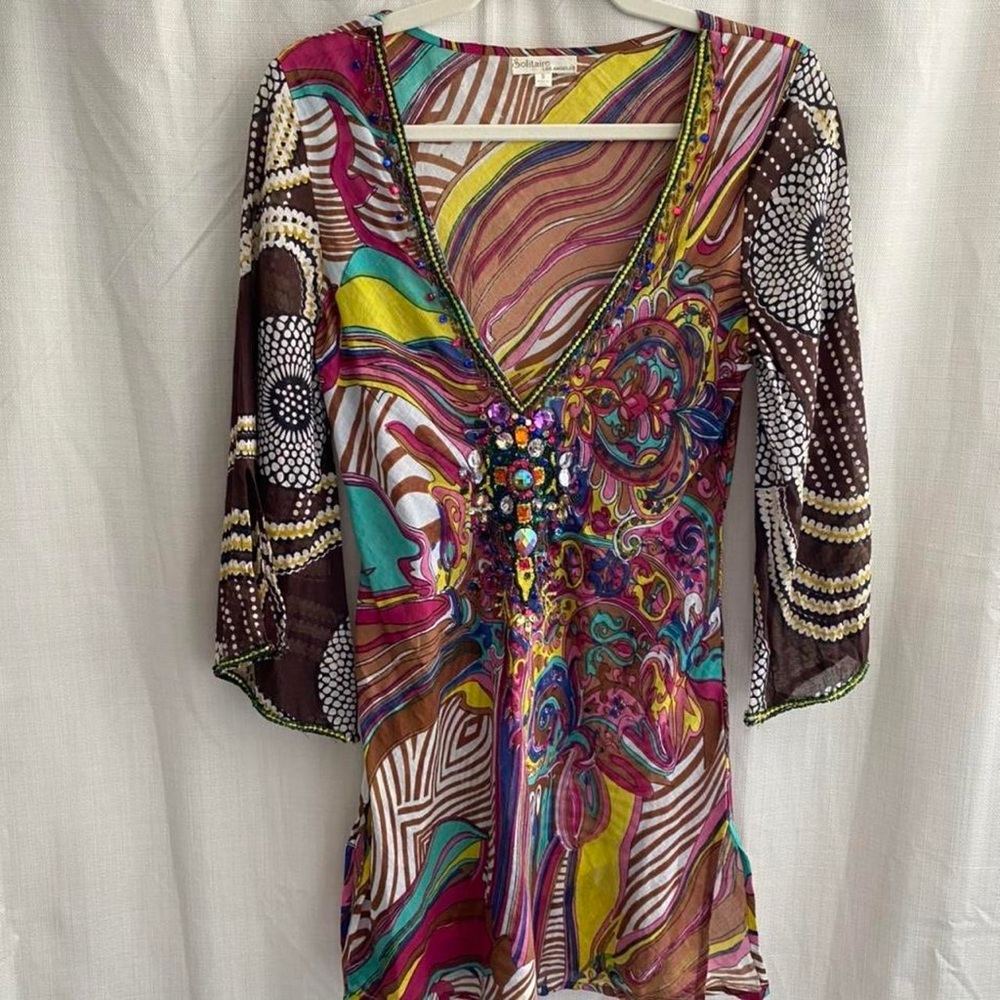 Vintage swimsuit coverup/festival coverup